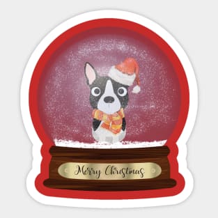 Boston Terrier Christmas Gift Sticker